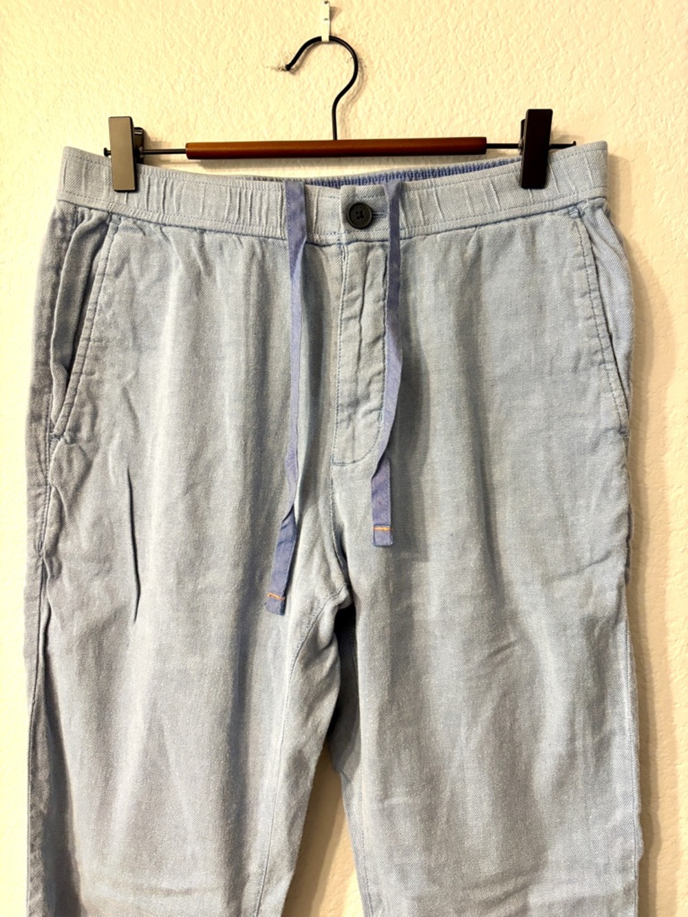 Tommy Bahama Light Blue Linen Blend Drawstring Joggers